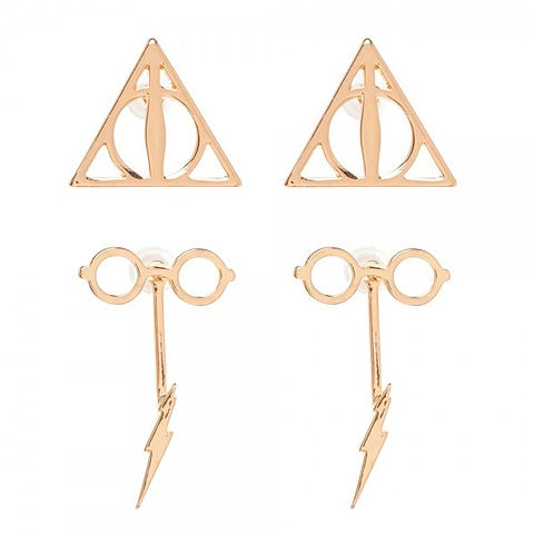 Lot de deux boucles d'oreilles Harry Potter