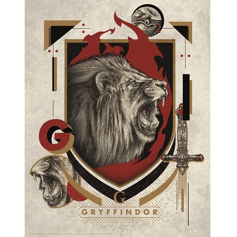 Harry Potter lithographie Gryffindor 36 x 28 cm