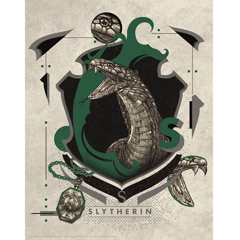 Harry Potter lithographie Slytherin 36 x 28 cm