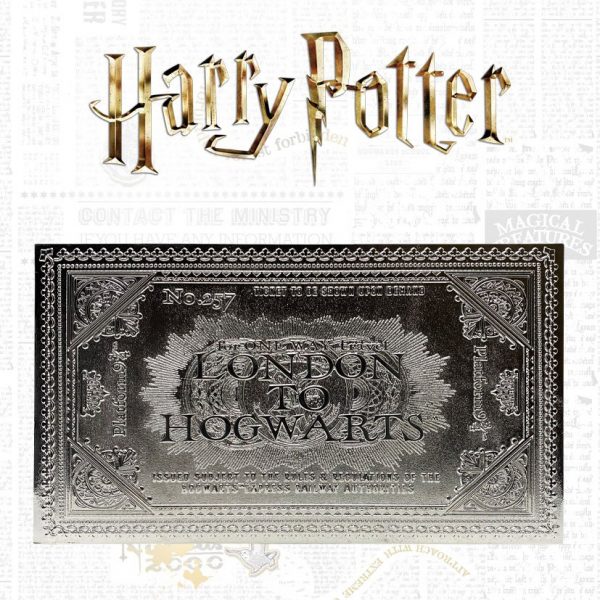 Harry Potter réplique Hogwarts Train Ticket Limited Edition (plaqué argent) 2