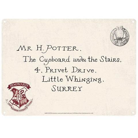 Harry Potter panneau métal Letters 21 x 15 cm