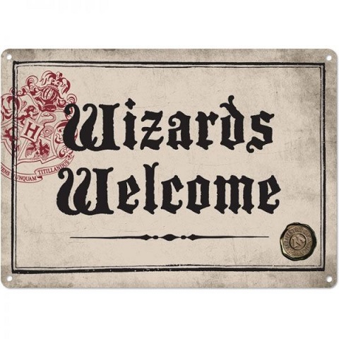 Harry Potter panneau métal Wizards Welcome 21 x 15 cm